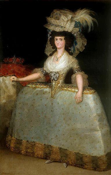 Francisco de Goya Maria Luisa of Parma wearing panniers oil painting image